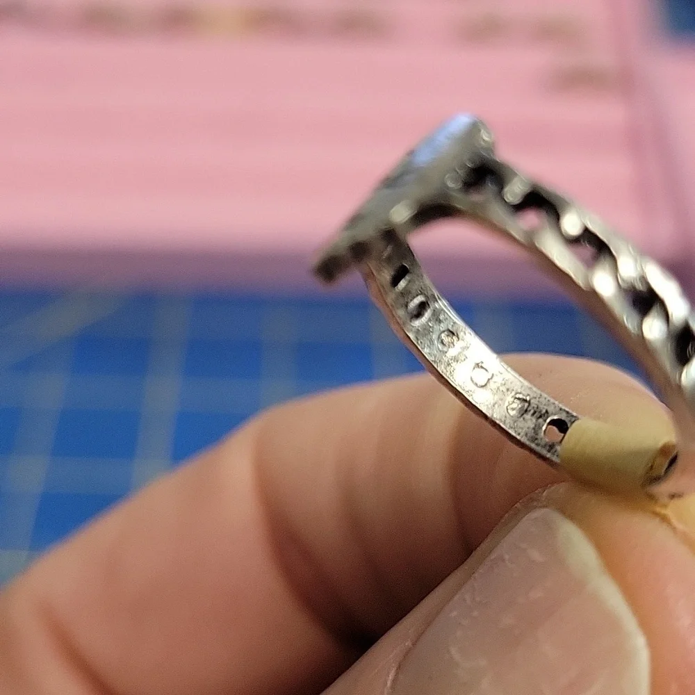 Love You Heart Shape Silver Tone Ring Size 6